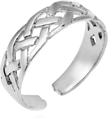 Elegant Touch Sterling Silver Celtic Knot Adjustable Toe Band Ring 14K White Gold Plated in Saudi Arabia