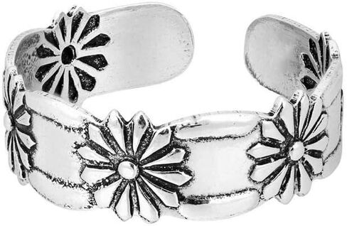 Elegant Touch Sterling Silver Toe Ring Daisy Flower Adjustable Band Ring 14K White Gold Plated in Saudi Arabia