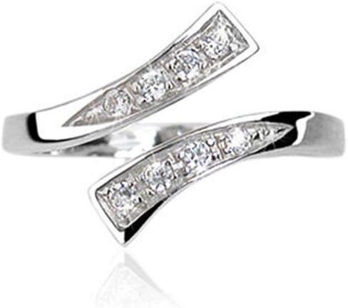 Elegant Touch 14K White Gold Plated Solitaire with CZ by Pass Style Adjustable Toe Ring in Saudi Arabia