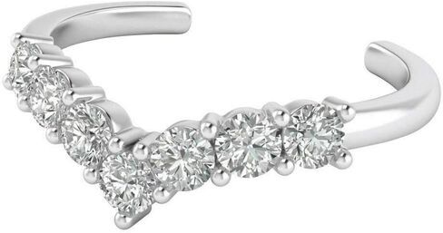 Elegant Touch 14K White Gold Plated Adjustable Cubic Zirconia V-Shape Toe Ring Jewelry Gift in Kuwait