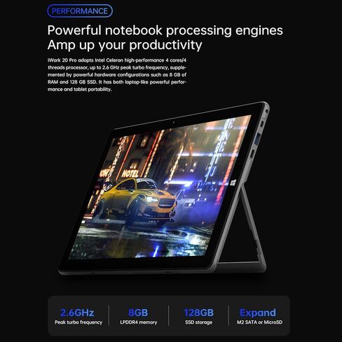تابلت ويندوز 11 من اول كيوب بشاشة لمس 2 في 1 قابلة للفصل، انتل سيليرون N4120، ذاكرة RAM 8GB، SSD 128GB، 10.5 انش FHD IPS 1920x1280، واي فاي 2.4G+5G، بلوتوث، نوع C، HDMI in Kuwait