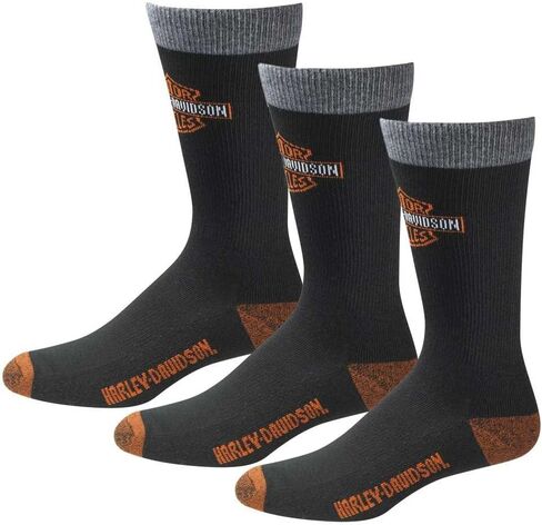 Harley-Davidson Men's UltraDri 3 Pack Poly Blend Riding Socks D99202870-001 in Saudi Arabia
