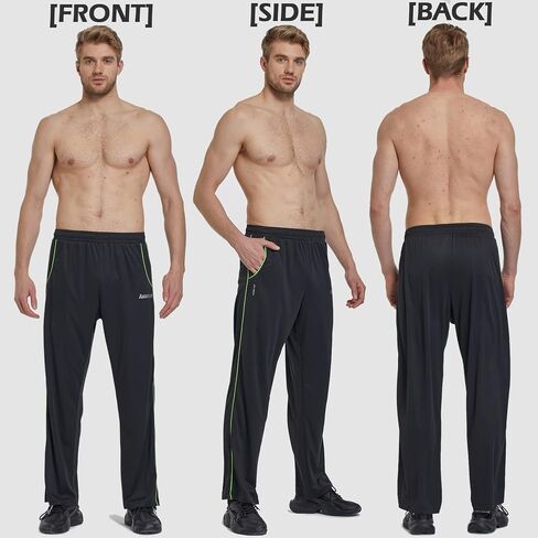 SACUIMAN Mens Sweatpants with Zipper Pockets Open Bottom Athletic Pants for Workout,Running,Training,Jogging,Gym in Saudi Arabia