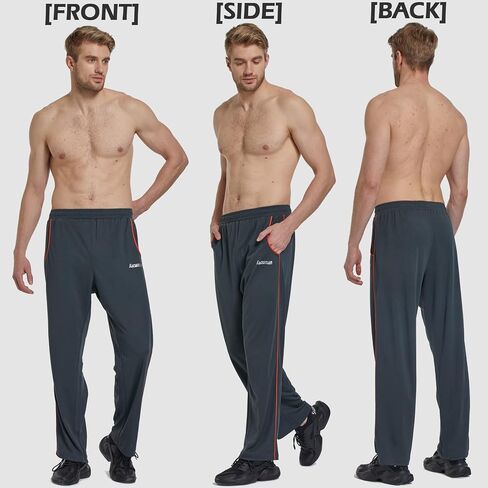 SACUIMAN Mens Sweatpants with Zipper Pockets Open Bottom Athletic Pants for Workout,Running,Training,Jogging,Gym in Saudi Arabia