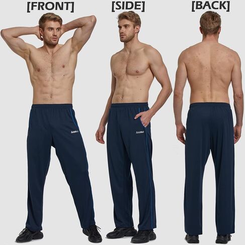 SACUIMAN Mens Sweatpants with Zipper Pockets Open Bottom Athletic Pants for Workout,Running,Training,Jogging,Gym in Saudi Arabia