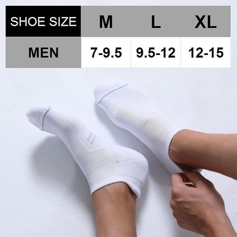 CS CELERSPORT 6 Pack Men's Running Ankle Socks with Cushion, Low Cut Athletic Sport Tab Socks in Saudi Arabia