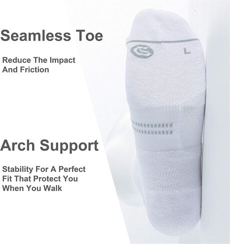 CS CELERSPORT 6 Pack Men's Running Ankle Socks with Cushion, Low Cut Athletic Sport Tab Socks in Saudi Arabia