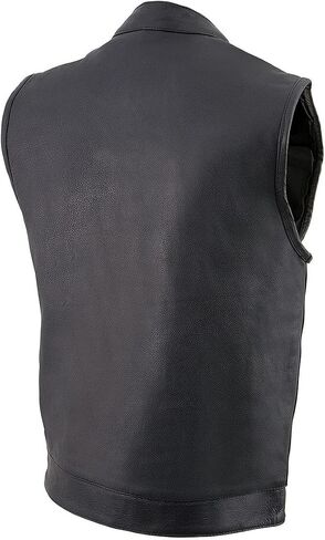 Milwaukee Leather MLM3510 Men's Distressed Brown ‘Dual Closure’ Open Neck Club Leather Vest in Saudi Arabia