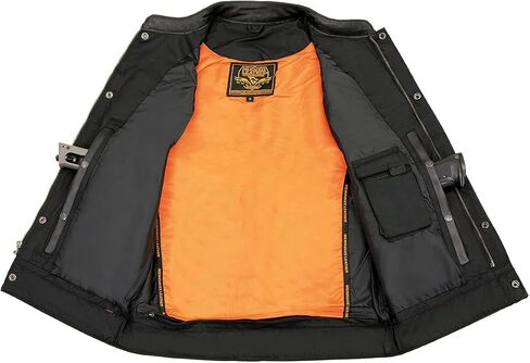 Milwaukee Leather MLM3510 Men's Distressed Brown ‘Dual Closure’ Open Neck Club Leather Vest in Saudi Arabia