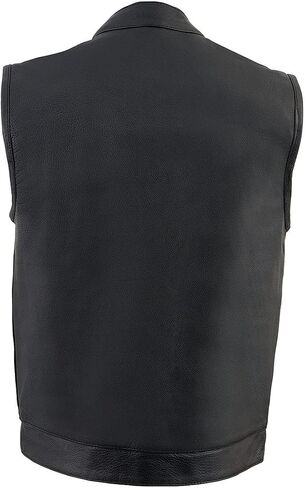 Milwaukee Leather MLM3510 Men's Distressed Brown ‘Dual Closure’ Open Neck Club Leather Vest in Saudi Arabia