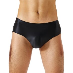 Daenrui Men Shiny Oil Silk Low Rise Pouch Underwear Elastic Bikini Briefs Swimwear Underpants Panties in Saudi Arabia