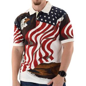 American Summer Allover Patriotic Men's Polo Shirt