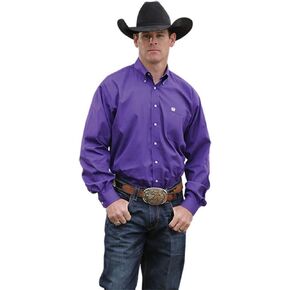 Cinch Men's Solid Purple Button-Down Long Sleeve Western Shirt in Saudi Arabia