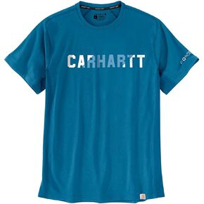 Carhartt Men's Big & Tall Force Relaxed Fit Midweight Short-Sleeve Block Logo Graphic T-Shirt in Saudi Arabia