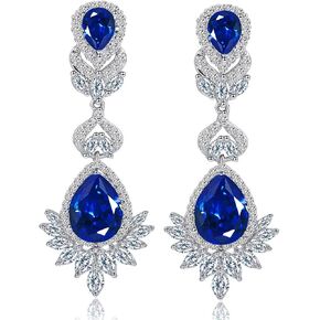 CWWZircons Cubic Zirconia Long Big Dangle Bridal Drop Weddings Earrings for Brides Bridesmaid in Saudi Arabia