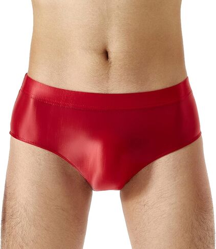 Daenrui Men Shiny Oil Silk Low Rise Pouch Underwear Elastic Bikini Briefs Swimwear Underpants Panties in Kuwait