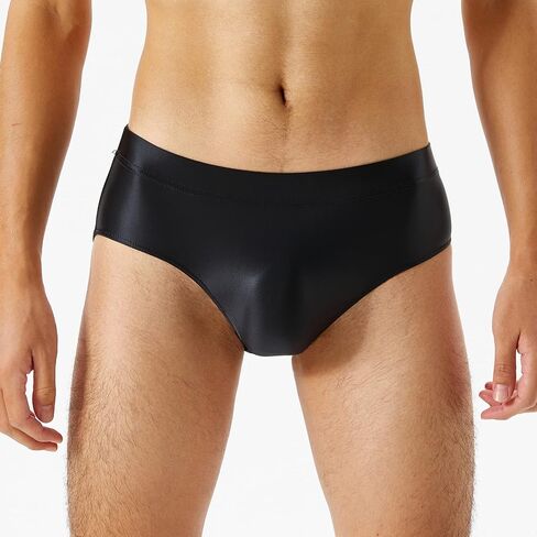 Daenrui Men Shiny Oil Silk Low Rise Pouch Underwear Elastic Bikini Briefs Swimwear Underpants Panties in Saudi Arabia