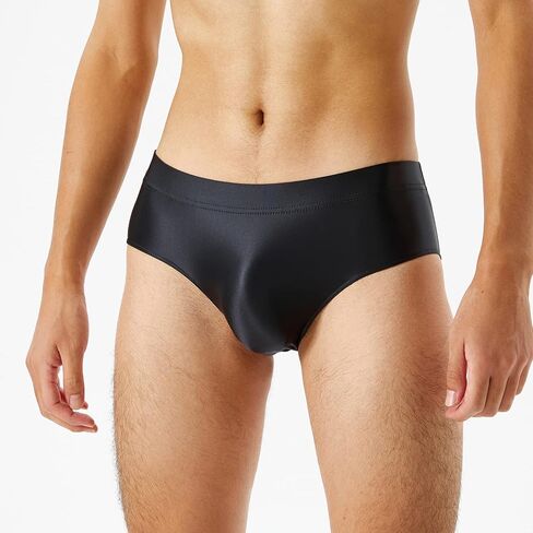 Daenrui Men Shiny Oil Silk Low Rise Pouch Underwear Elastic Bikini Briefs Swimwear Underpants Panties in Saudi Arabia