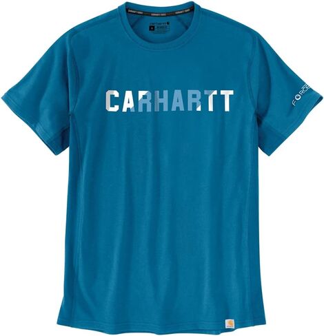 Carhartt Men's Big & Tall Force Relaxed Fit Midweight Short-Sleeve Block Logo Graphic T-Shirt in Saudi Arabia