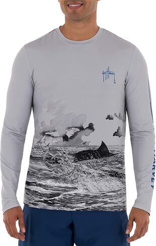 قميص أداء رجالي بأكمام طويلة من Guy Harvey مع حماية من أشعة الشمس بعامل حماية من أشعة الشمس 50+ in Kuwait
