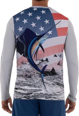 قميص أداء رجالي بأكمام طويلة من Guy Harvey مع حماية من أشعة الشمس بعامل حماية من أشعة الشمس 50+ in Kuwait