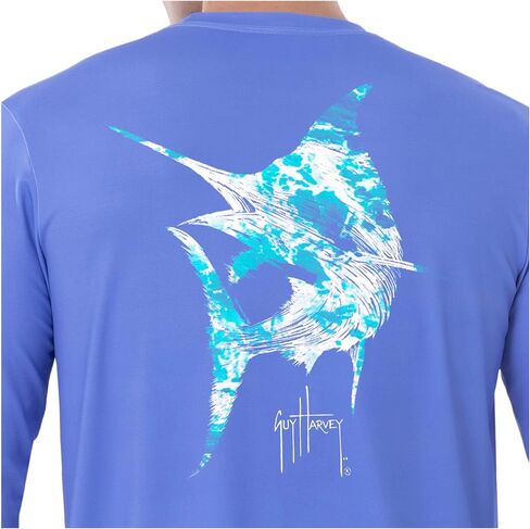 قميص أداء رجالي بأكمام طويلة من Guy Harvey مع حماية من أشعة الشمس بعامل حماية من أشعة الشمس 50+ in Kuwait
