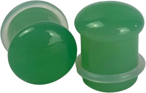 Pair of Green Opalite Single Flare Plugs (STN-742) in Saudi Arabia