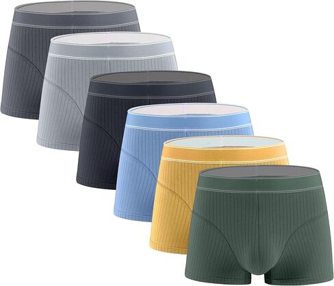 LIUYIJJ，Men's Trunks Underwear Cotton soft Boxer Briefs Short Leg Comfortable health Underpants 6 Pack in Saudi Arabia