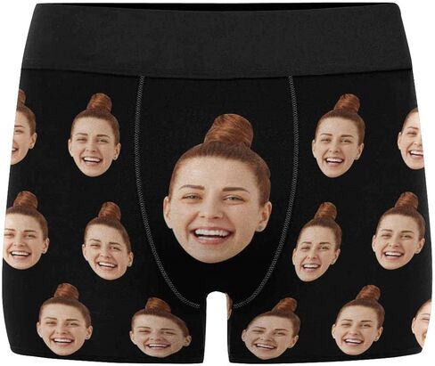 Custom Face Boxers Girlfriend and Wife Faces Personalized Face Briefs Underwear for Men in Saudi Arabia
