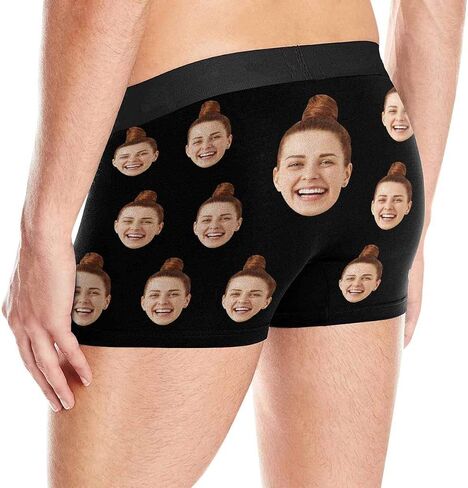 Custom Face Boxers Girlfriend and Wife Faces Personalized Face Briefs Underwear for Men in Saudi Arabia