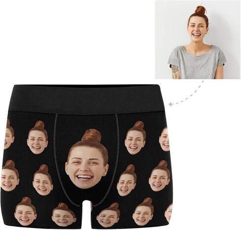 Custom Face Boxers Girlfriend and Wife Faces Personalized Face Briefs Underwear for Men in Saudi Arabia