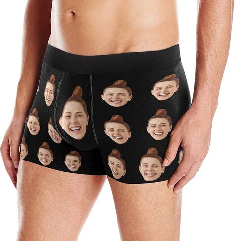Custom Face Boxers Girlfriend and Wife Faces Personalized Face Briefs Underwear for Men in Saudi Arabia