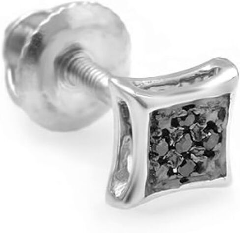 Dazzlingrock Collection 0.03 Carat (ctw) Black Round Diamond Micro Pave Setting Kite Shape Stud Earring (Only 1pc) in Saudi Arabia