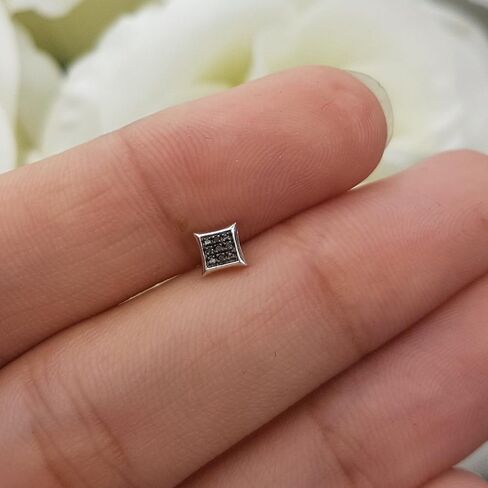 Dazzlingrock Collection 0.03 Carat (ctw) Black Round Diamond Micro Pave Setting Kite Shape Stud Earring (Only 1pc) in Saudi Arabia