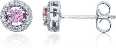 Sterling Silver Round 3mm Halo Solitaire Stud Earrings in Saudi Arabia