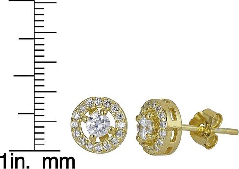 Sterling Silver Round 3mm Halo Solitaire Stud Earrings in Saudi Arabia