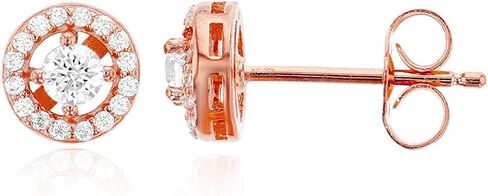 Sterling Silver Round 3mm Halo Solitaire Stud Earrings in Saudi Arabia