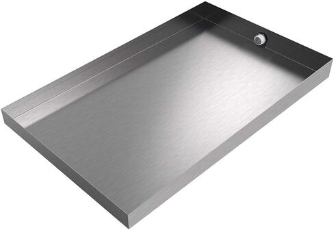 Ice Maker Drain Pan - 24" x 15" x 2" - Stainless Steel | Water Damage Prevention | No Leak | Made in The USA | Welded Water Tight in Saudi Arabia