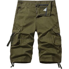AOYOG Men's Cargo Shorts 3/4 Cotton Relaxed Fit Below Knee Capri Cargo Pants in Saudi Arabia