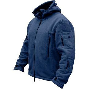 CARWORNIC Men's Military Tactical Fleece Jacket Warm Multi-Pockets Outdoor Hooded Coat in Kuwait