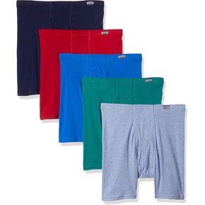 Hanes Men's TAGLESS No Ride Up Boxer Briefs with Comfort Soft Waistband 5-Pack-M-Assorted in Saudi Arabia