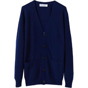 LINY XIN Men's V-Neck Cardiagn Sweater 100% Merino Wool Fall Winter Warm Soft Knitted Pullover Long Sleeve Sweater in Kuwait