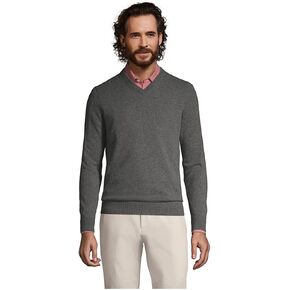 Lands' End Men's Fine Gauge Cashmere V-Neck Sweater