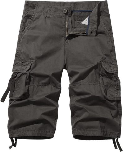 AOYOG Men's Cargo Shorts 3/4 Cotton Relaxed Fit Below Knee Capri Cargo Pants in Saudi Arabia