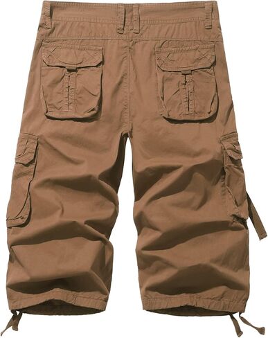 AOYOG Men's Cargo Shorts 3/4 Cotton Relaxed Fit Below Knee Capri Cargo Pants in Saudi Arabia