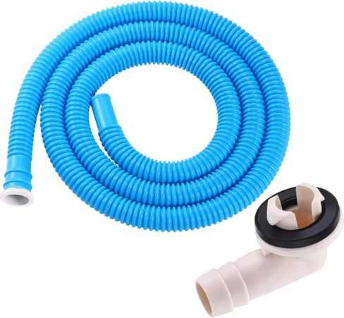 BBTO 3/5 Inch AC Drain Hose Connector Elbow Fitting with Rubber Ring for Mini-Split Units and Window AC Unit and Air Conditioner Drain Hose with 5.2 Feet Long in Saudi Arabia