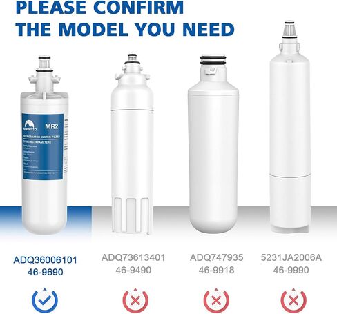 MARRIOTTO Replacement for LG LT700P, LT700PC, ADQ36006101, ADQ36006102, Kenmore 9690, 46-9690, NSF Certified Refrigerator Water Filter and LT120F Air Filter Combo ADQ73214404 (3 Pack) in Saudi Arabia