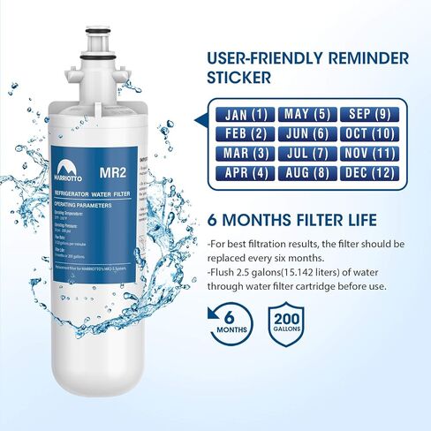 MARRIOTTO Replacement for LG LT700P, LT700PC, ADQ36006101, ADQ36006102, Kenmore 9690, 46-9690, NSF Certified Refrigerator Water Filter and LT120F Air Filter Combo ADQ73214404 (3 Pack) in Saudi Arabia