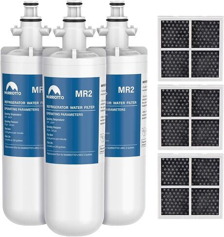 MARRIOTTO Replacement for LG LT700P, LT700PC, ADQ36006101, ADQ36006102, Kenmore 9690, 46-9690, NSF Certified Refrigerator Water Filter and LT120F Air Filter Combo ADQ73214404 (3 Pack) in Saudi Arabia