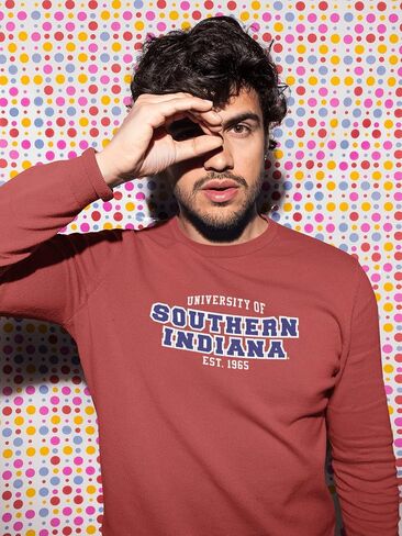CreateMyTee | University of Southern Indiana EST Two Color Crewneck Sweatshirt in Saudi Arabia